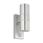 Eglo Wall Light Riga 5 Stainless Steel Up & Down 2W 250lm - 830 Warm White | IP44 - Motion Sensor