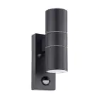 Eglo Wall Light Riga 5 Steel Anthracite Up & Down 2W 250lm - 830 Warm White | IP44 - Motion Sensor